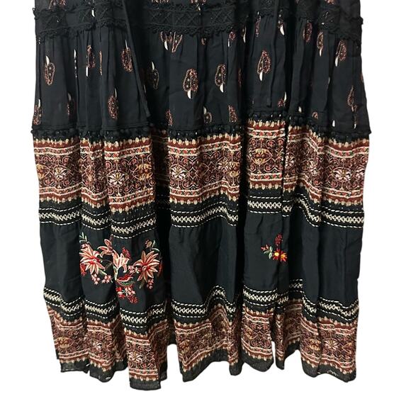 Farm Rio Winter Magic Midi Dress Magia Colorful Boho Size XS Wedding Embroidered - Picture 3 of 11